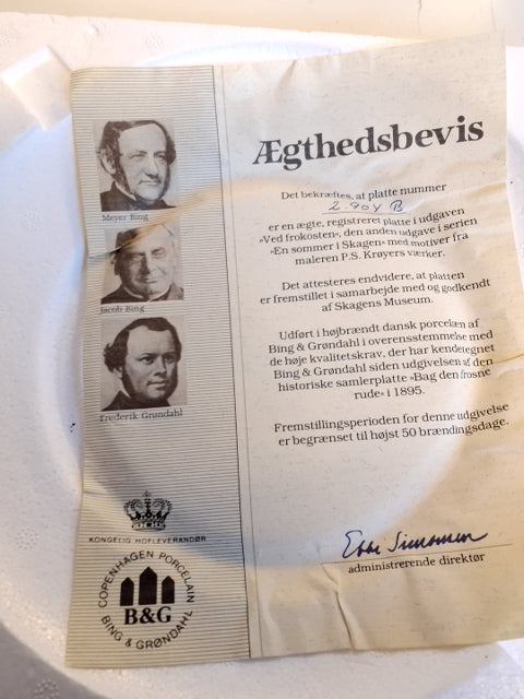 Copenhagen Porcelæn - P. S Krøyer "Ved Frokosten"